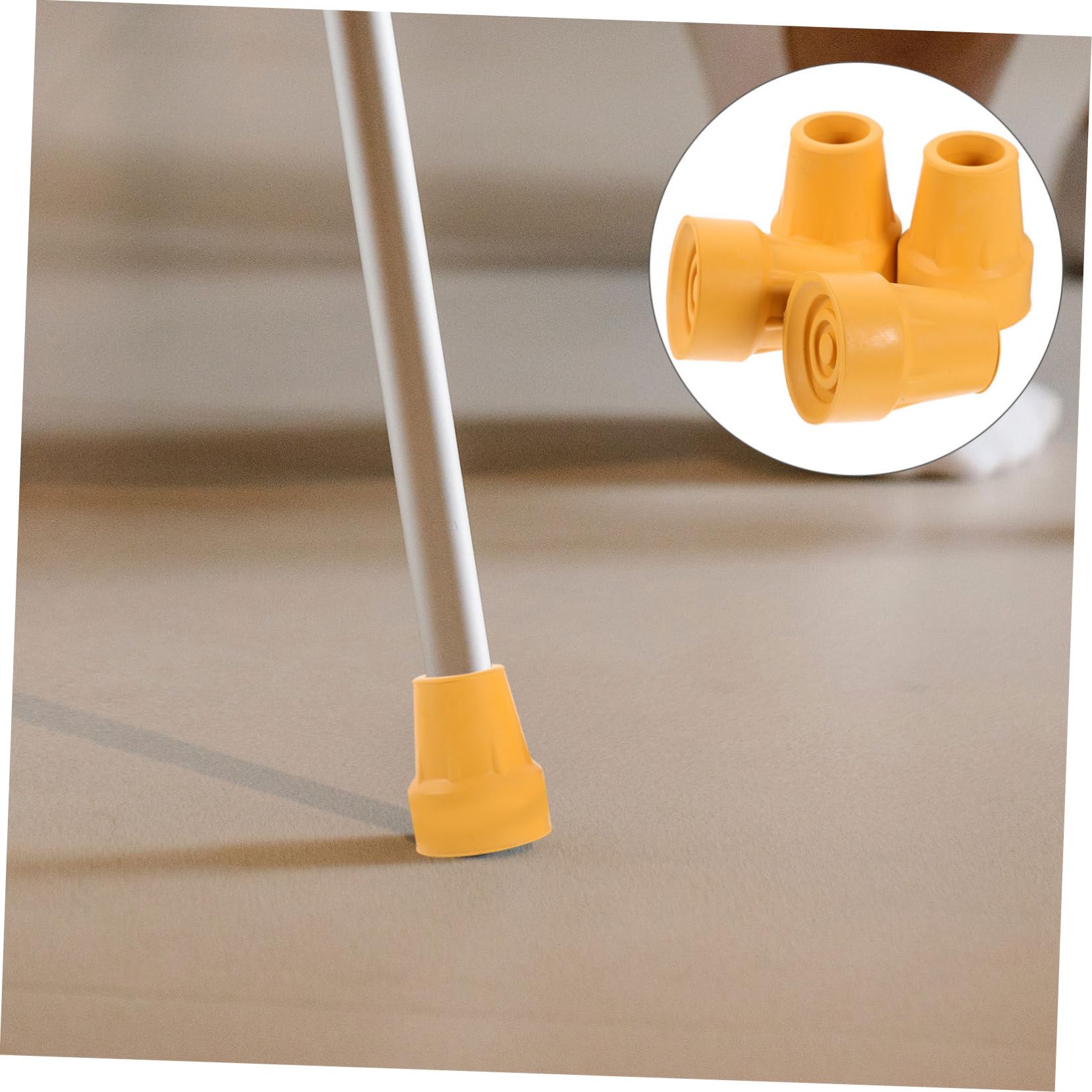 Reemplazo De Puntas De Goma De Caña Palo De Senderismo Accesorios Bastón Termina No Puntas De Goma para Bastones Puntas De Caña Caucho Yellow 4 Piezas X 4