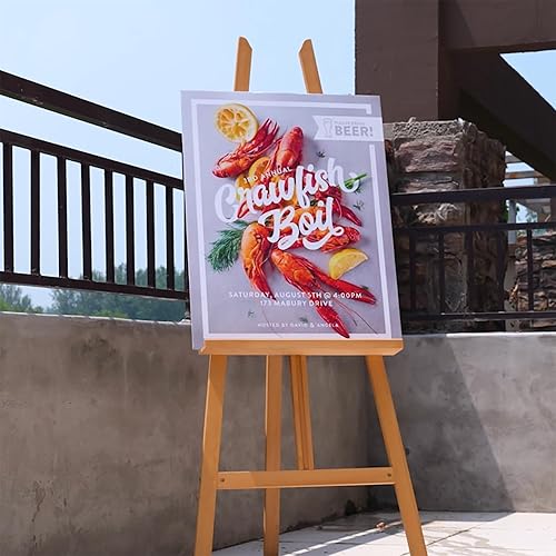 Miniatura 6 de MEEDEN Caballete de arte para exhibición, caballetes ajustables de madera de haya para pintar, sostener lienzo de hasta 90 pulgadas, ideal para