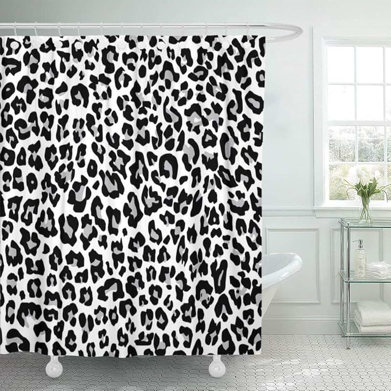 leopard print shower curtain