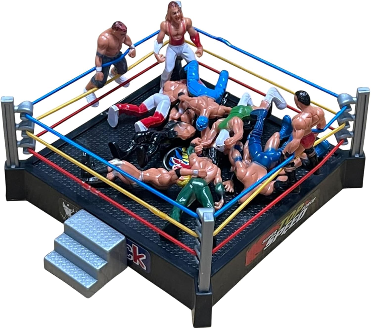 Kids Pretend Play Mini WWE Wrestling Ring With 12 Toy Set Action Heroes Deal On Children Gift, Wrestler Warriors Toys Kit with Ring and Realistic Accessories