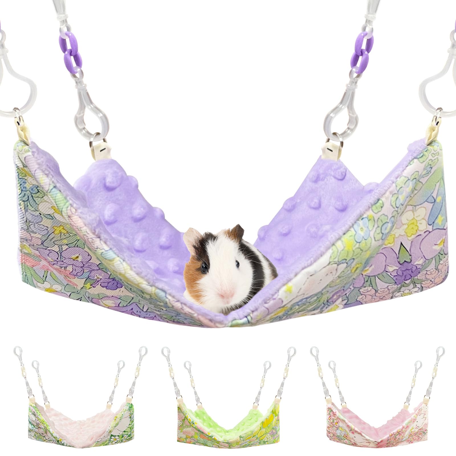 Fnaobai Rat Hammocks for Cage Small Pet Animal Accessories Hanging Warm Hammock Bed Soft Plush Hamster Guinea Pig Chinchilla Ferret Hammocks Carrier