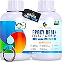 CRAFT RESIN 34 Oz Crystal Clear Epoxy Resin Kit - Food Safe & UV Resistant for DIY Art, Wood, Jewelry Making, Coasters, Molds Casting Resin Epoxy - Low Viscosity, Self Leveling for Beginners & Pros