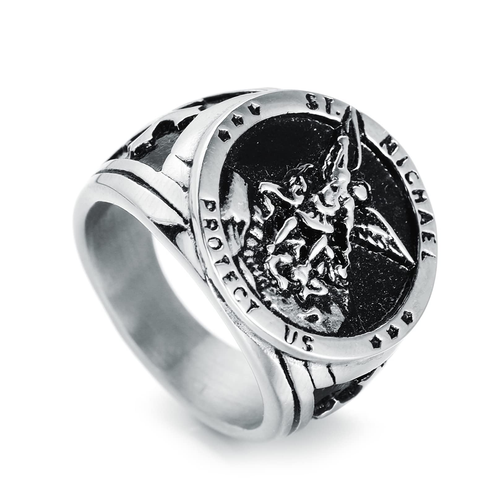 Bague dominatrice américaine homme bijou déesse gardienne acier titane pour look rock