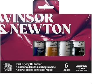 Winsor & Newton Griffin Alkyd Fast Drying Oil Paint, Beginners Set, 6 x 37ml Tubes