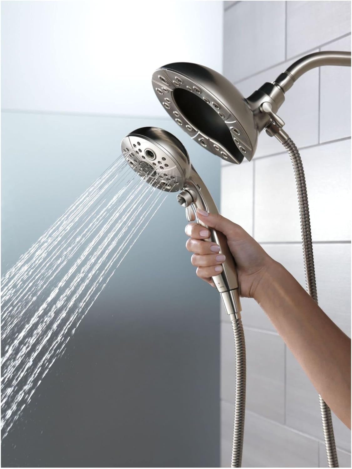 Delta 58480-PK 1.75 GPM In2ition 2-in-1 Multi Function Shower Head and Handshower with H2Okinetic Technology and Touch-Clean Technologies - Limited