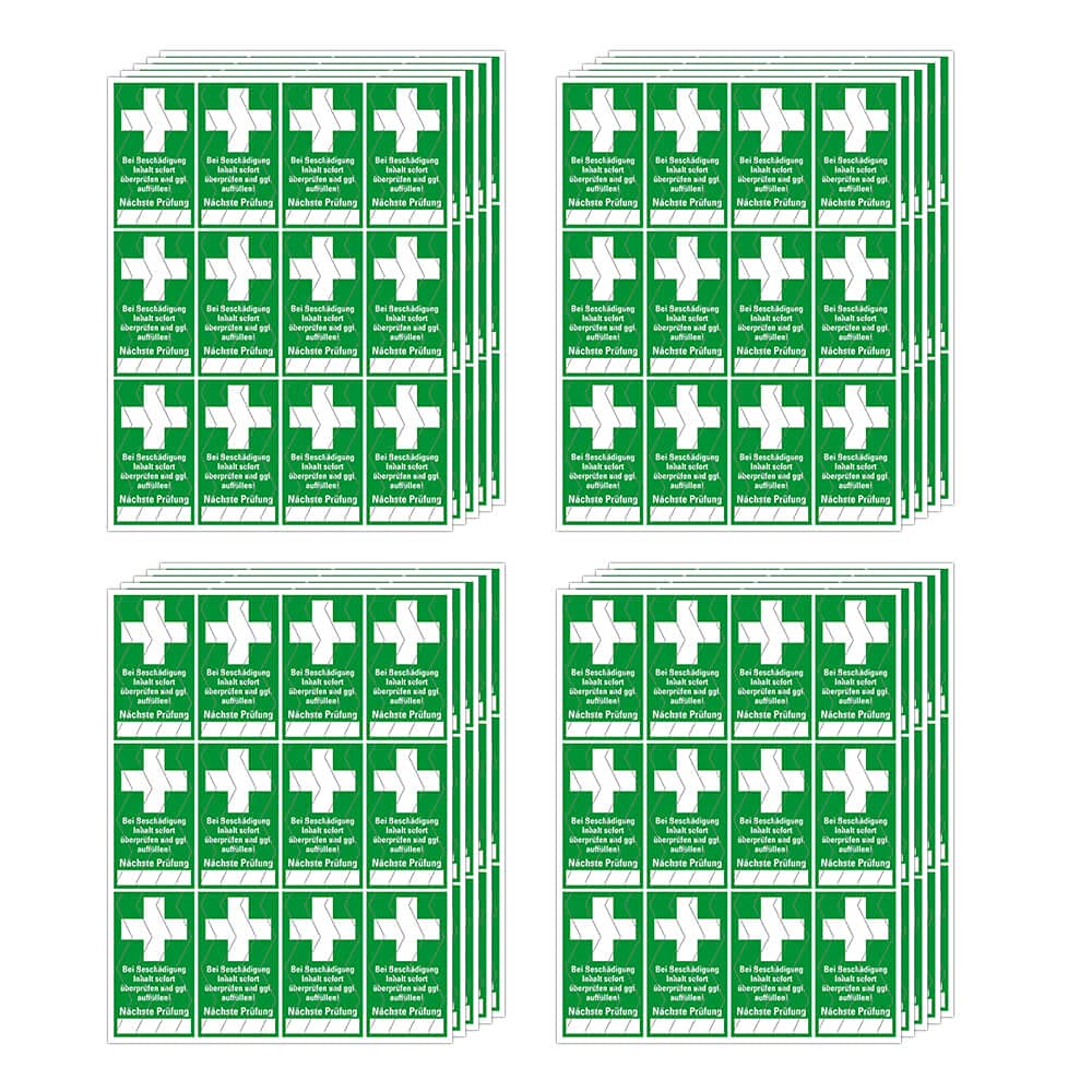 BIGPACK Erste-Hilfe-Siegel, Sicherheitsstanzung, grün/weiß, 2,5 x 4,5 cm, 240 ST aus Folie, Art.-Nr. 608828