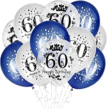GoldRock Luftballons 60. Geburtstag Blau, 15 Stück Ballons für Mann und Frau, Deko Set Silber, 60 Jahre Dekoration
