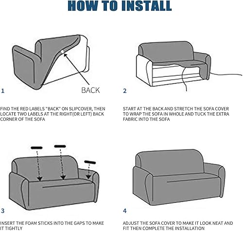 Miniatura 6 de OOCCO Funda elástica para sofá, antideslizante, funda universal para sofá, sala de estar, protector de muebles de jacquard para perros y mascotas,