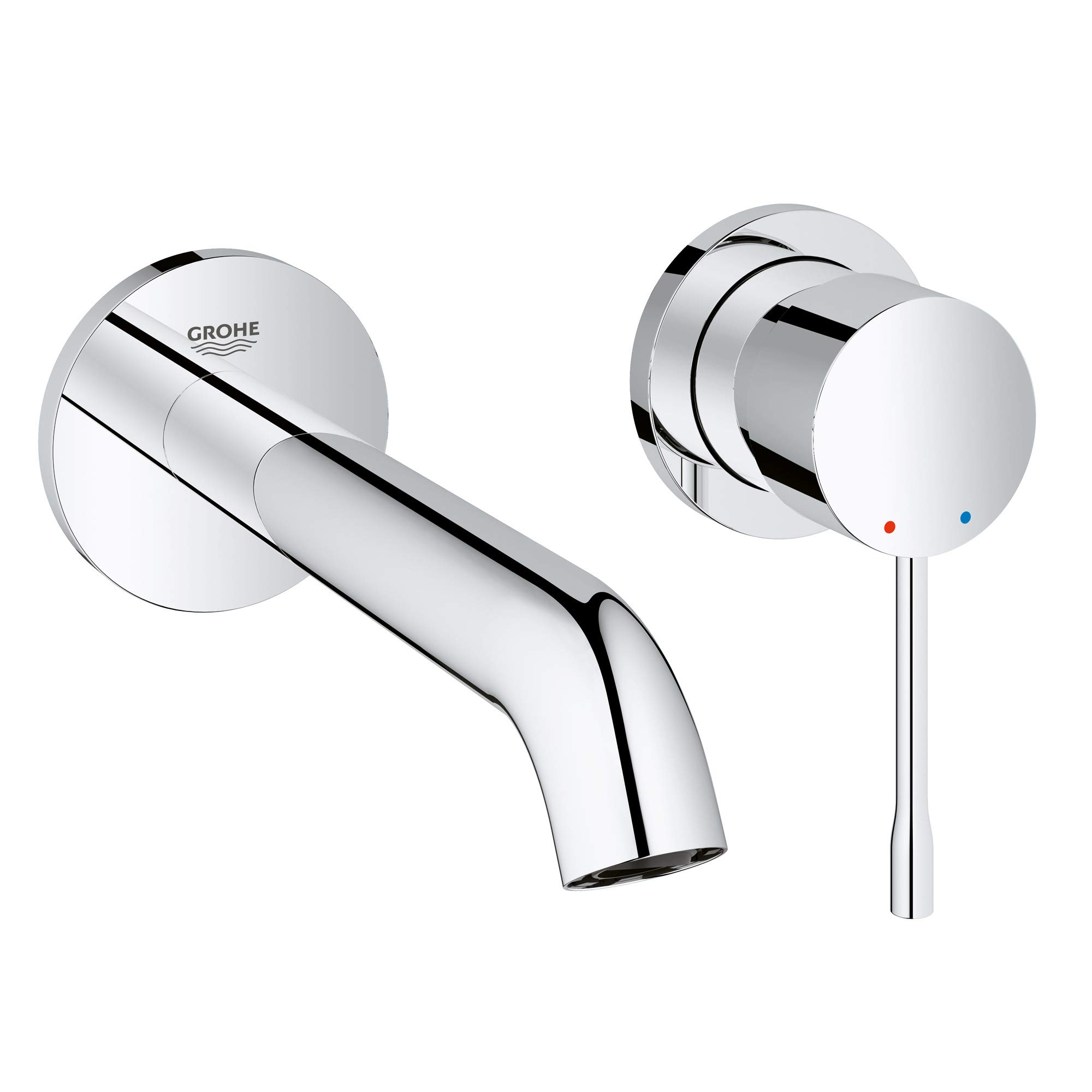 Grohe Essence - Grifo de lavabo con sistema de montaje en pared, kit para montaje final, cuerpo empotrado no incluido, tamaño L (Ref. 19967001)