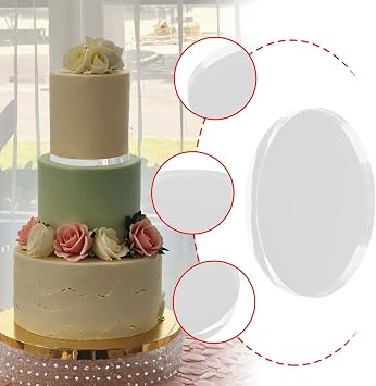 Cake Separator Plate Round Circle Base Clear for Tiered Cakes Cake Divider Layering Tool for Candy Donuts Cookie Cupcakes, 20cm