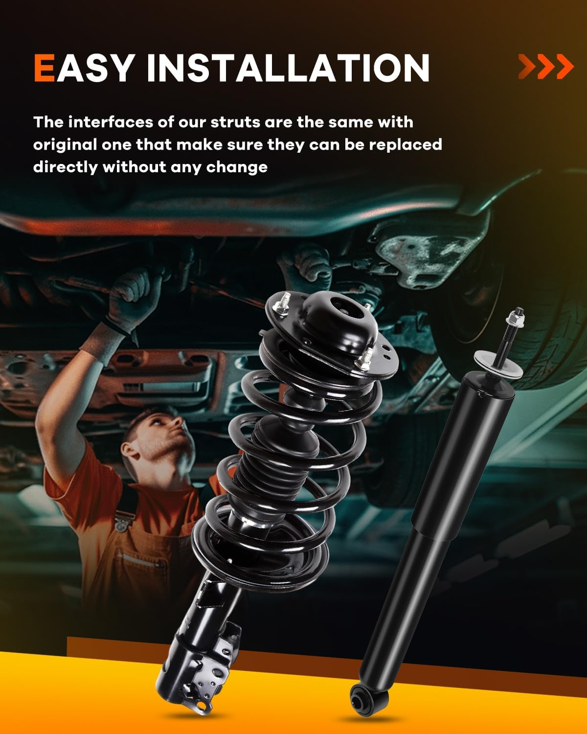 Spring Strut Assembly,OCPTY Complete Struts Shocks Fits 2004-2012 for Chevrolet Malibu, 2005-2010 for Pontiac G6, 2007-2009 for Saturn Aura 5778 172200 172199 Replace Strut