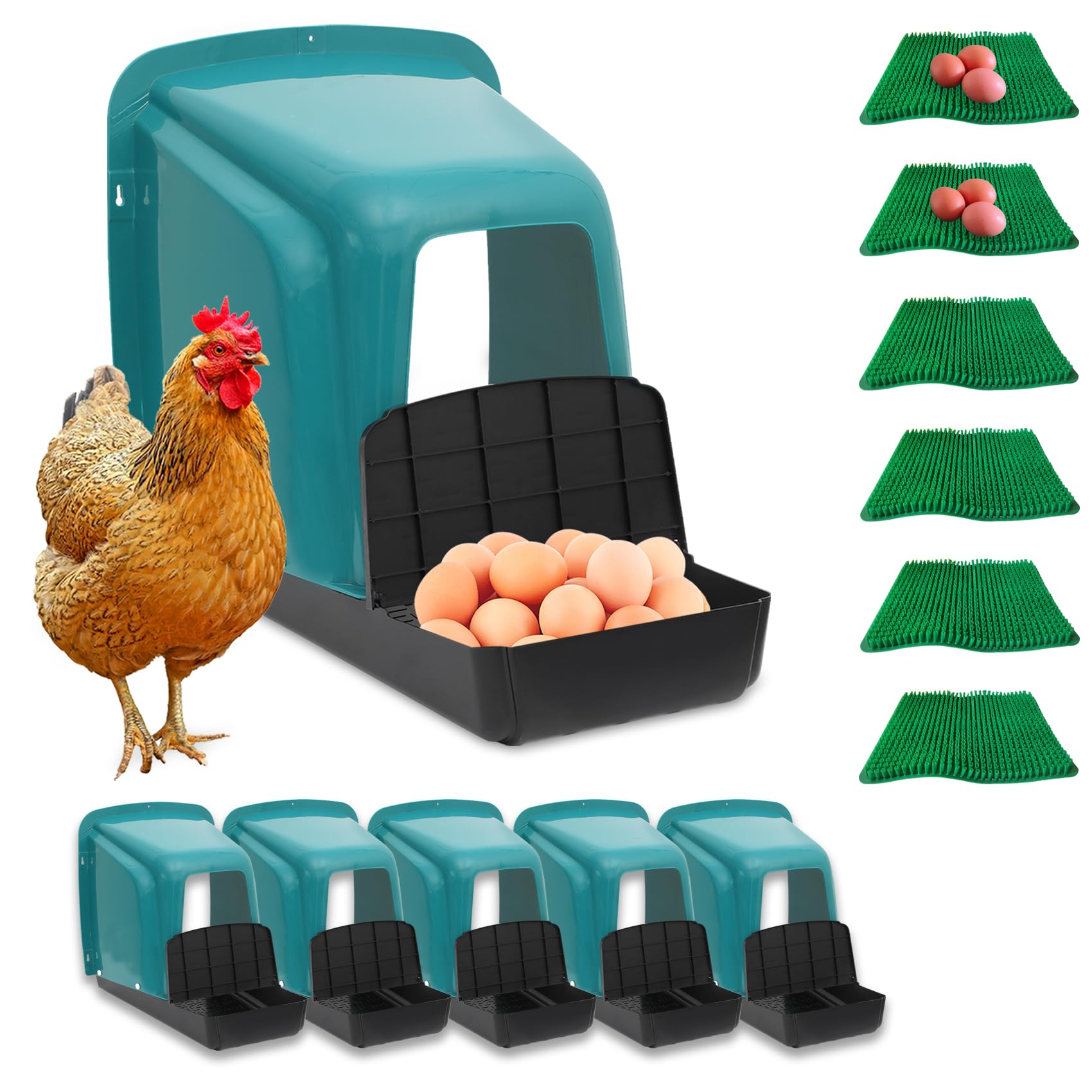 Buy Chicken Nesting Box,Chicken Laying Box with Perch,Removable Egg