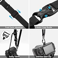 Vista 3 de ARVOK Correa para cámara - Correa de hombro ajustable con correa de muñeca para Nikon Canon Sony Fuji DSLR