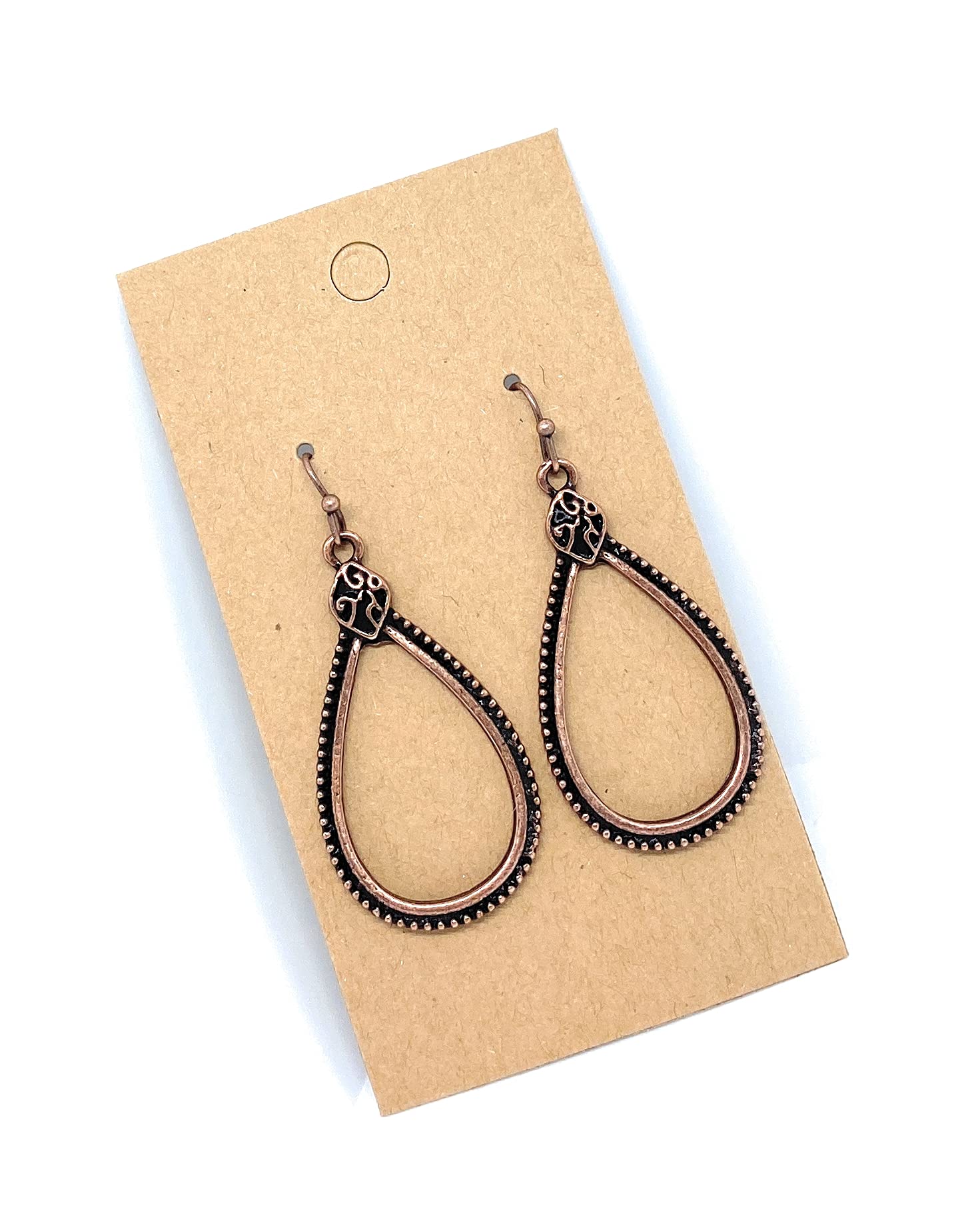 Sundance Dreams DesignsDetailed Copper Teardrop Dangle Earrings