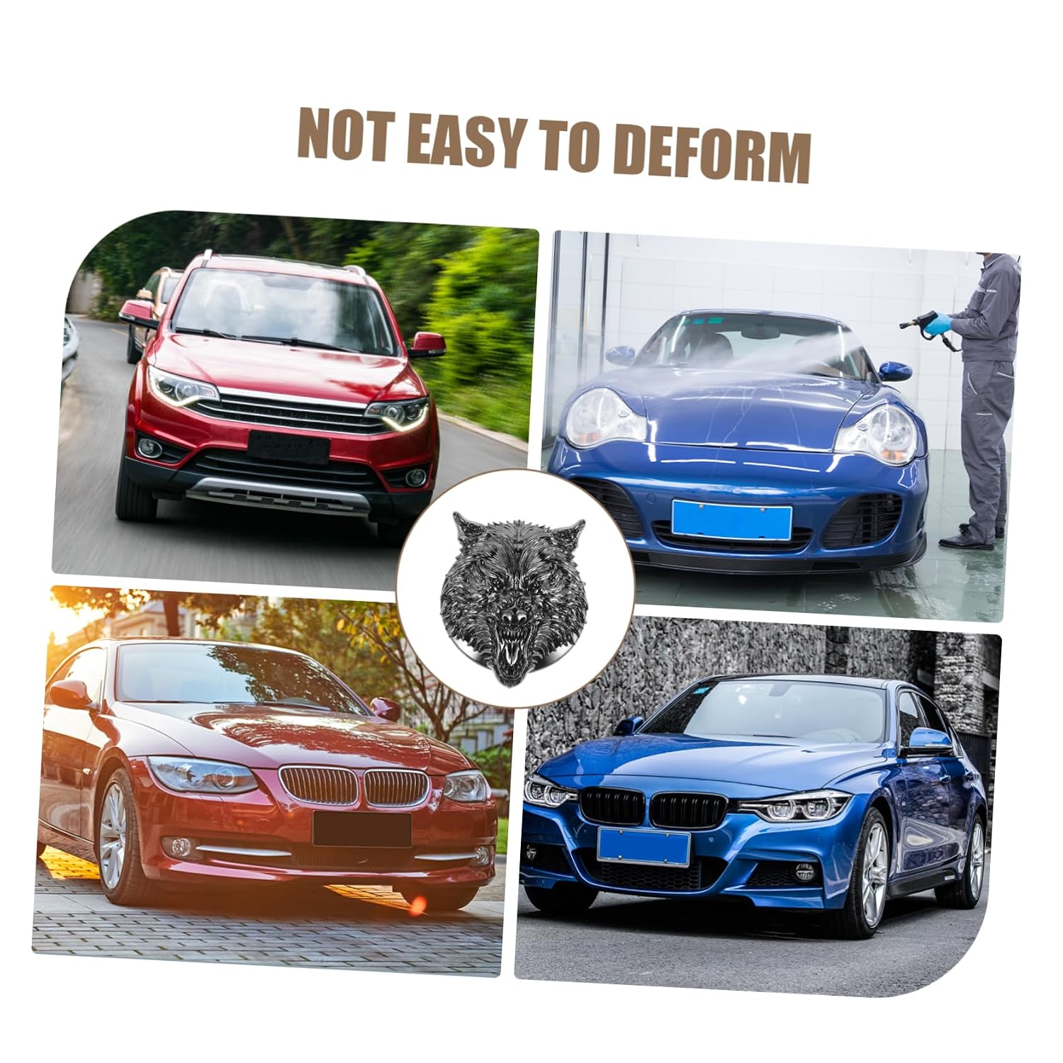 Accessories Wolf Head Push to Start Button Cover for Car Keys Gothic Car Decor Scratch Key Ignition Protective Cover
