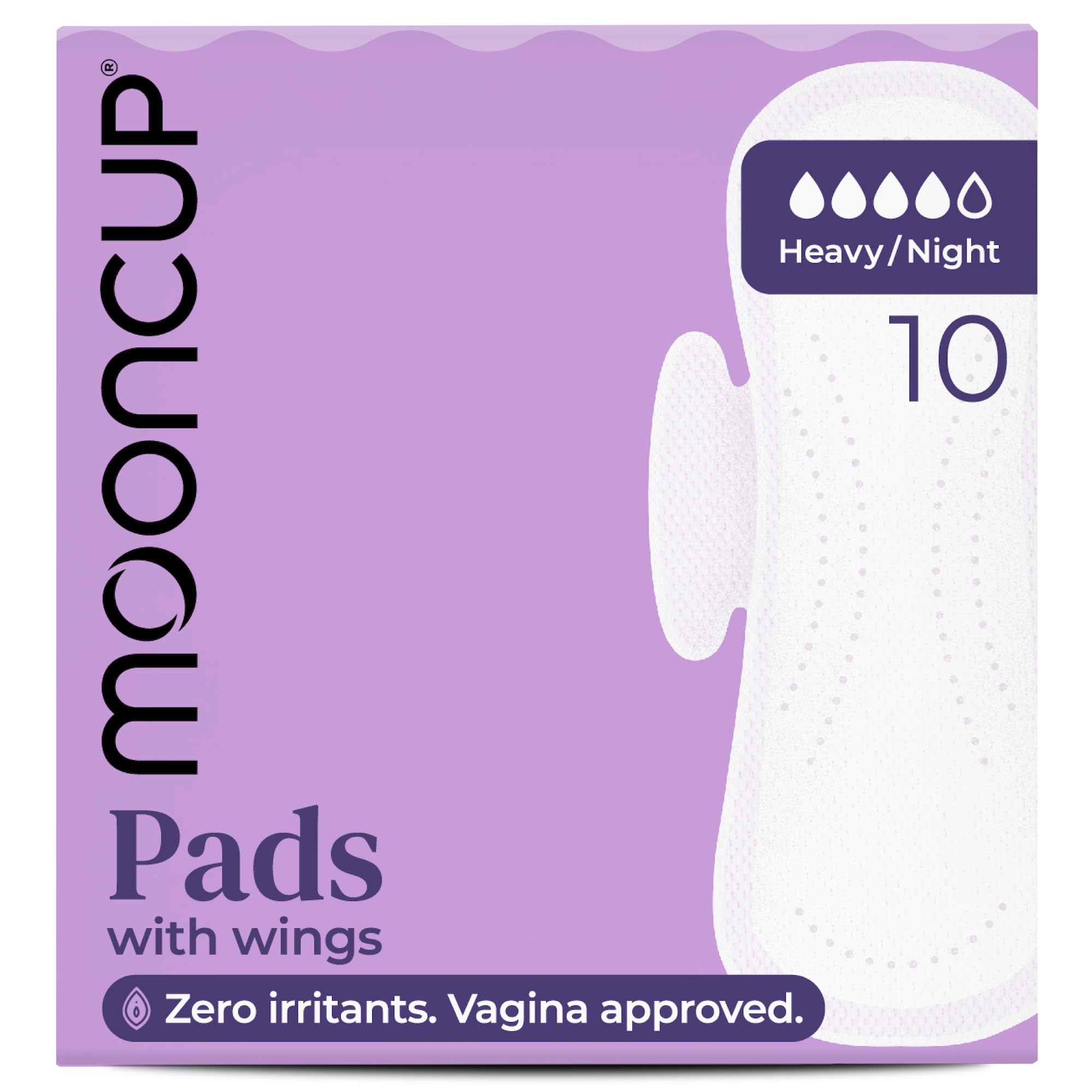Mooncup Pads With Wings | Heavy/Night (10 Pack) | Plastic-Free