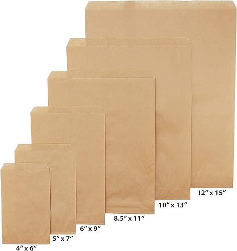 Miniatura 3 de CuteBox 100 bolsas de regalo de papel plano marrón kraft (10 x 13 pulgadas) para mercancía, manualidades, recuerdos de fiesta, venta al por menor,