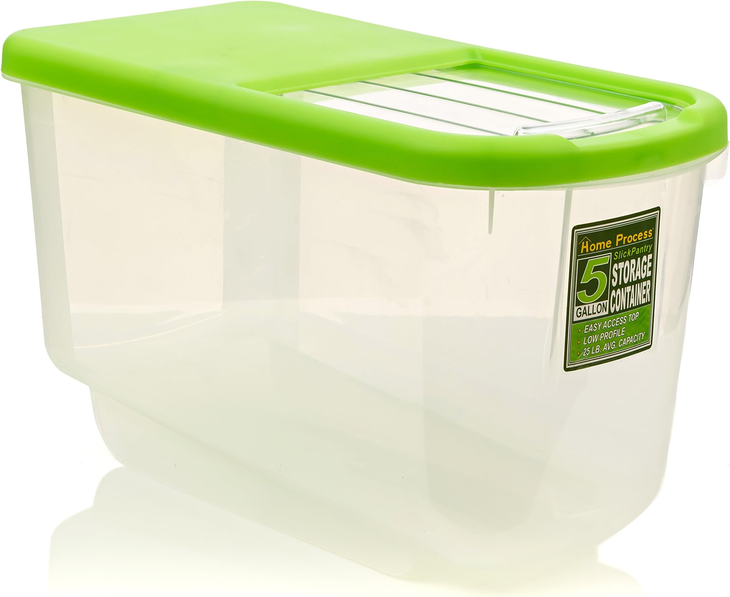 Food Storage Container: Low Profile for Cupboard and Pantry, Easy Access Sliding Lid, 5 Gallon, Bulk, Dry Goods