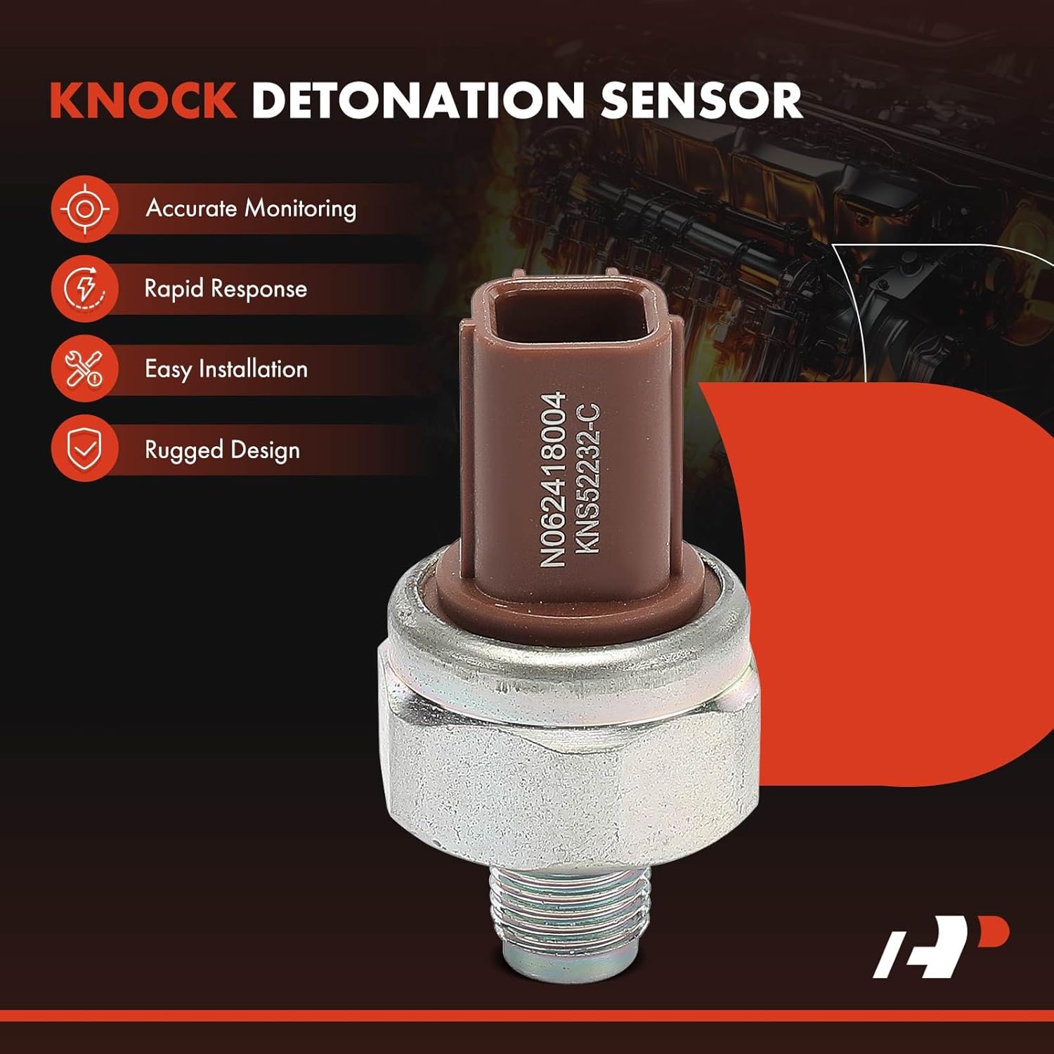 A-Premium Ignition Knock Detonation Sensor Compatible with Honda CR-V CRV 1999 2000 2001, 2.0L