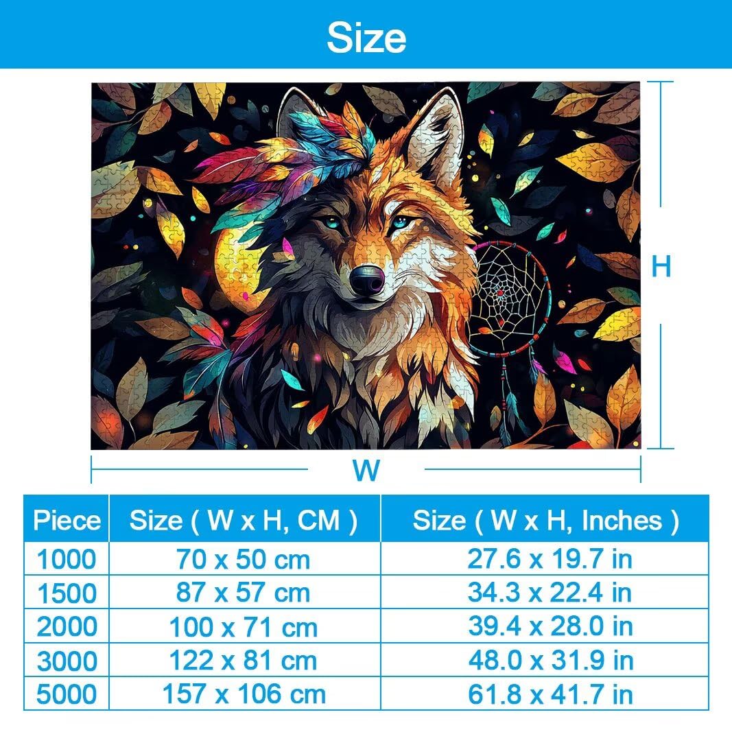 Puzzle dla dorosłych, 5000 sztuk, puzzle z wilkiem dla dorosłych, prezenty