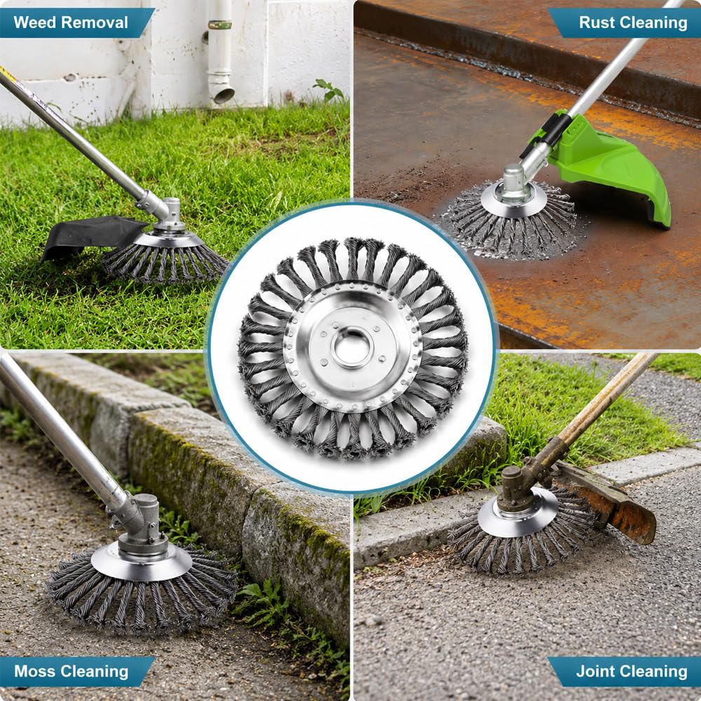 Głowica trymera do trawy z drutu stalowego 15 cm do STIHL FS 240 C-E, niezniszczalne ostrza do przycinania drutu, adaptery do obcinarki do chwastów