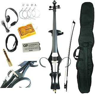 Aliyes Professional Handmade Solid Wood Electric Cello 4/4 Full Size Silent Electric Cello With bow, Case,Bridge Strings-1311