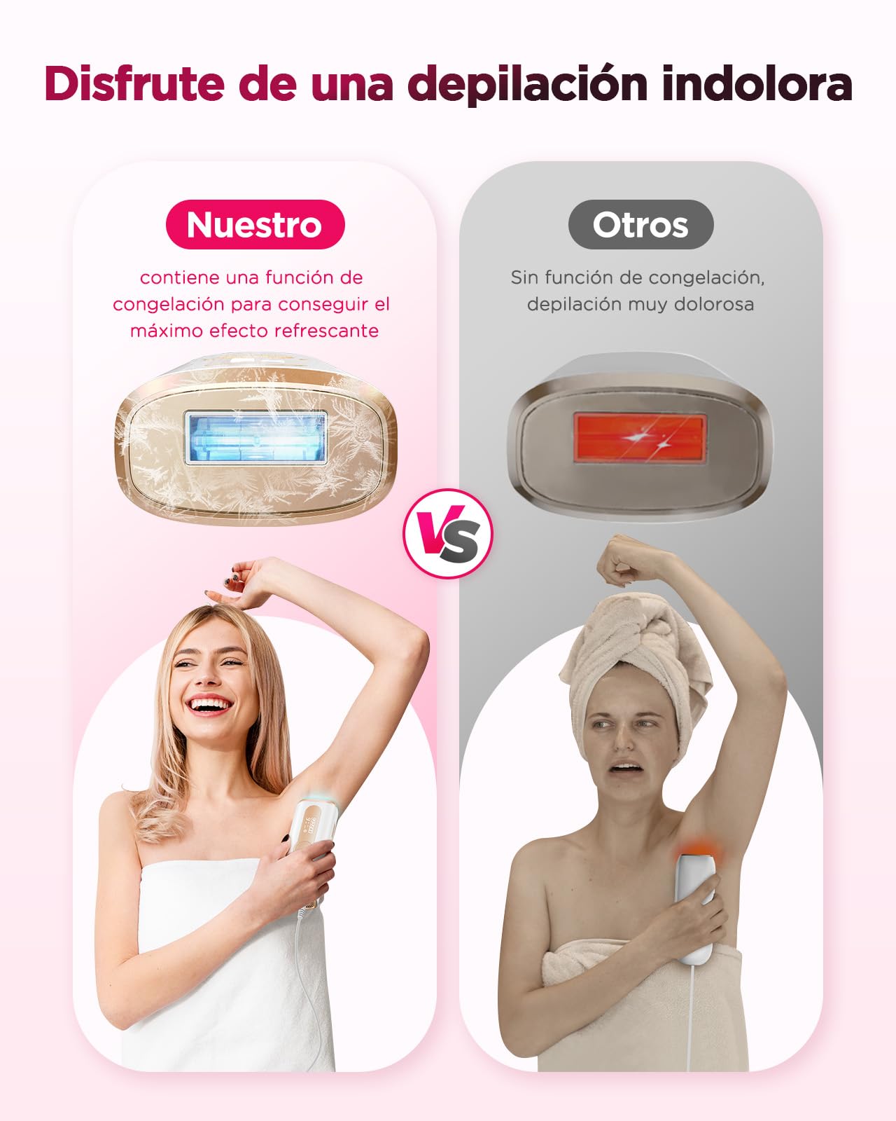 Depiladora Laser IPL con Refrigeración, Innovadora Función 3 en 1, 9 Niveles de Energía, 999,900 Flashes, Depiladora Luz Pulsada Indolora para Todo el Cuerpo