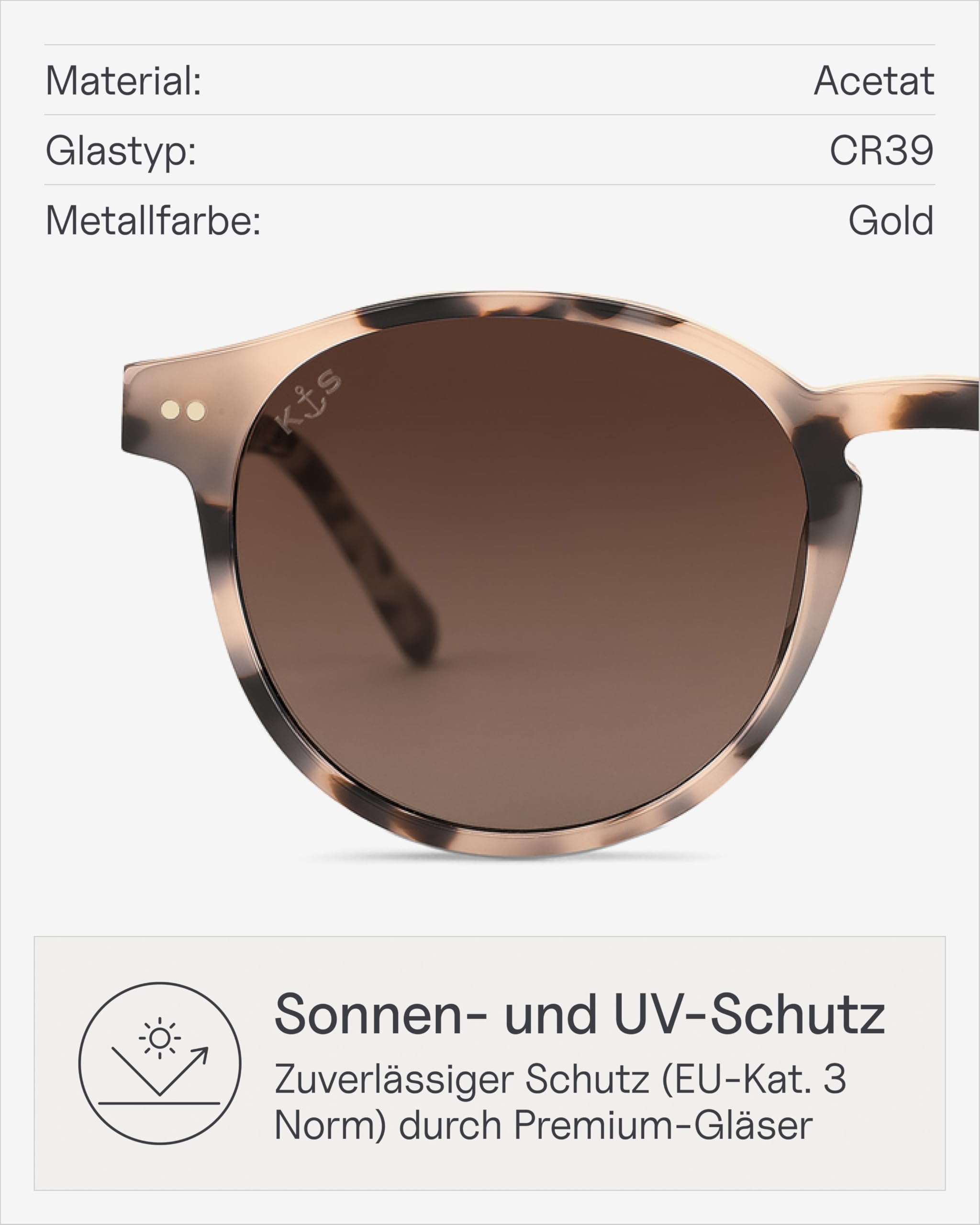 Kapten & Son Sonnenbrille Marais | Stylische, runde Sonnenbrille Damen & Herren mit Sonnen- und UV-Schutz | Unisex Sunglasses