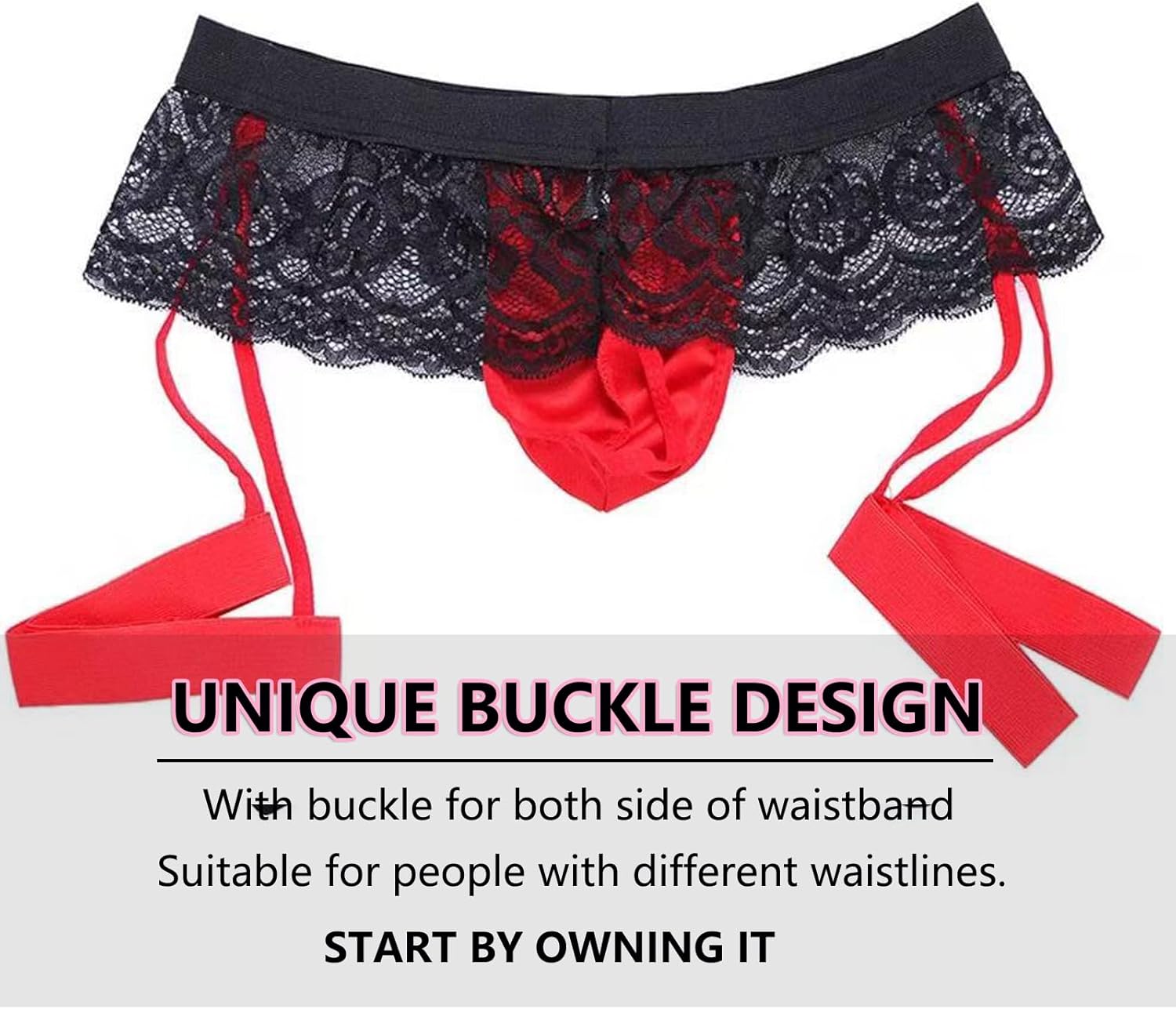 Men's Lace Underwear Sexy thong Sheer Pouch Garter Panties Crossdressing Sexy Lingerie Sissy Underpants - Image 7