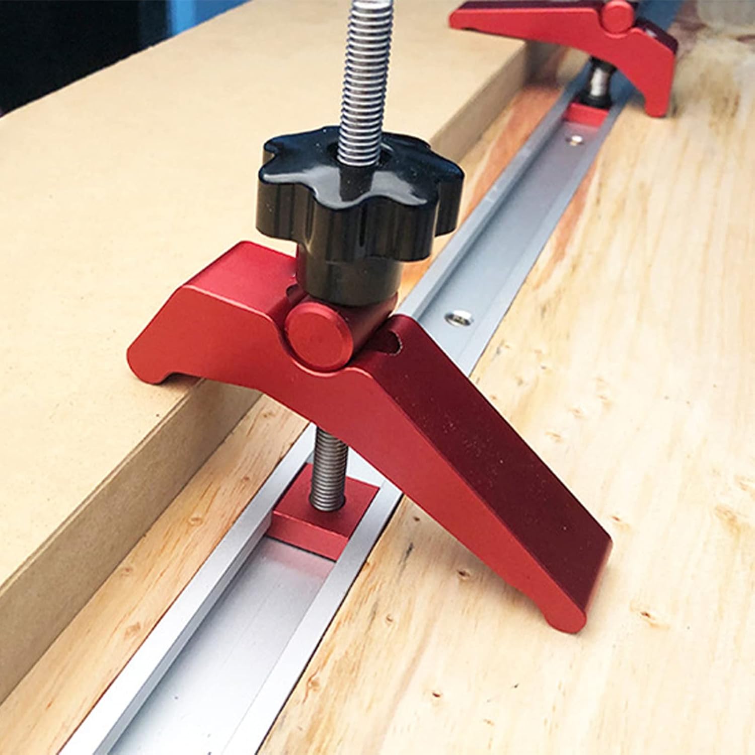 2 Sets Press Plate Clamp Alloy Fixture Alloy for Chute Pressing Carpentry Table Hold Down Clamps