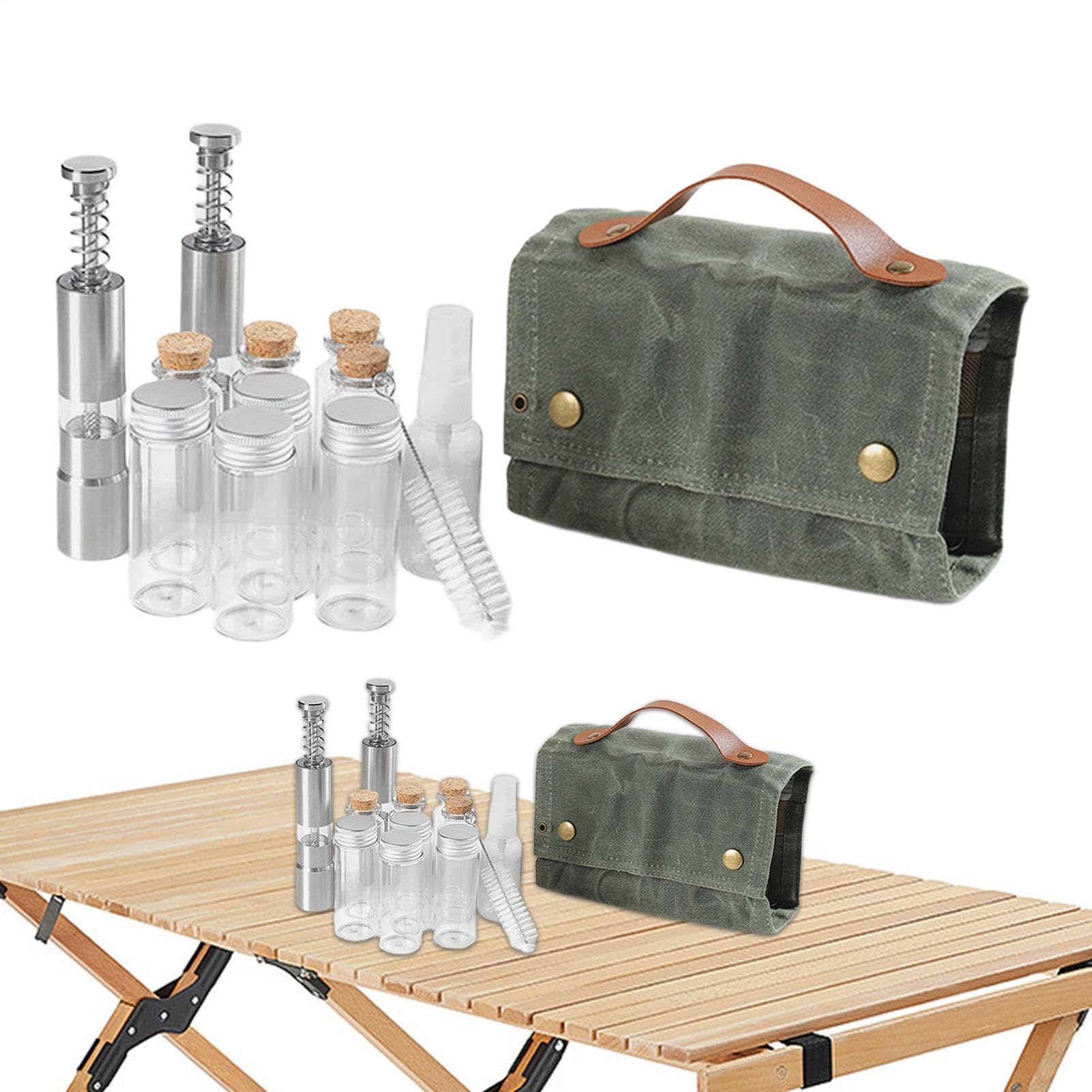 Camp Organizer da cucina – Contenitori per spezie da viaggio, set da 12