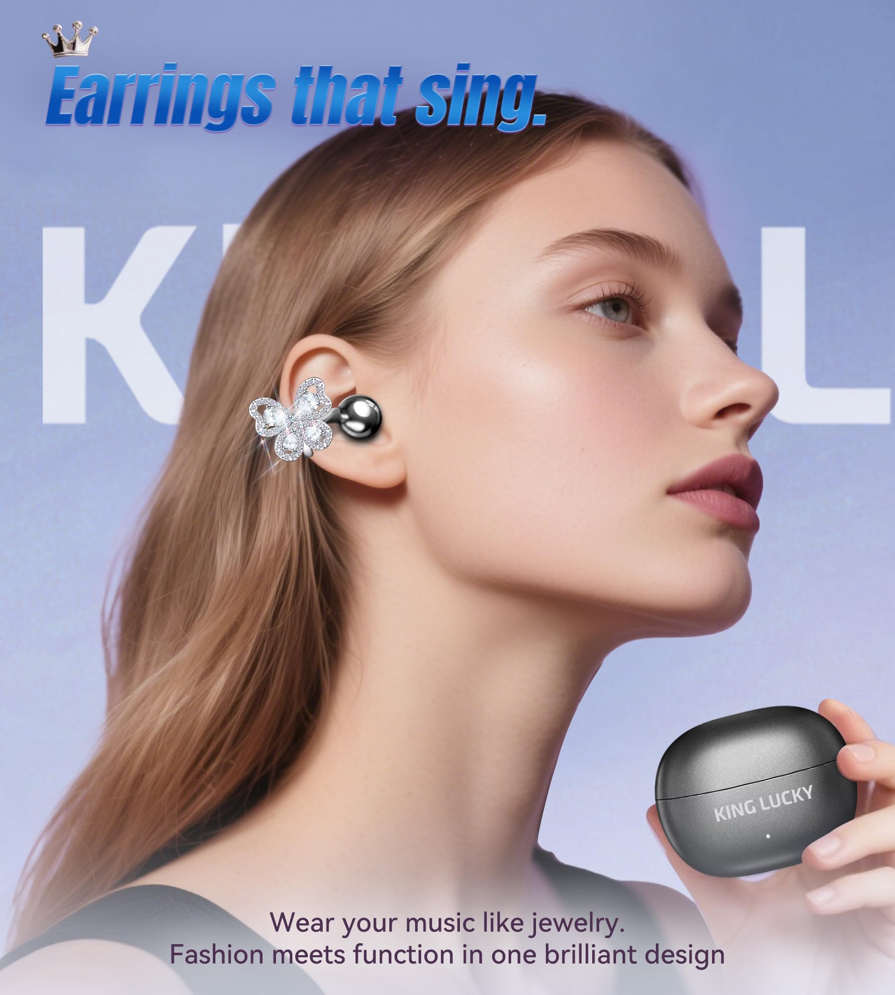 Earbuds King Lucky Bluetooth 5.4 IPX5 Waterproof 50 Ore Gioco - Dettaglio