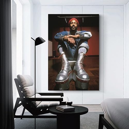 Miniatura 3 de Queosmpei Póster de Marvin Gaye para pared, pintura para decoración de pared del hogar, 12 x 18 pulgadas