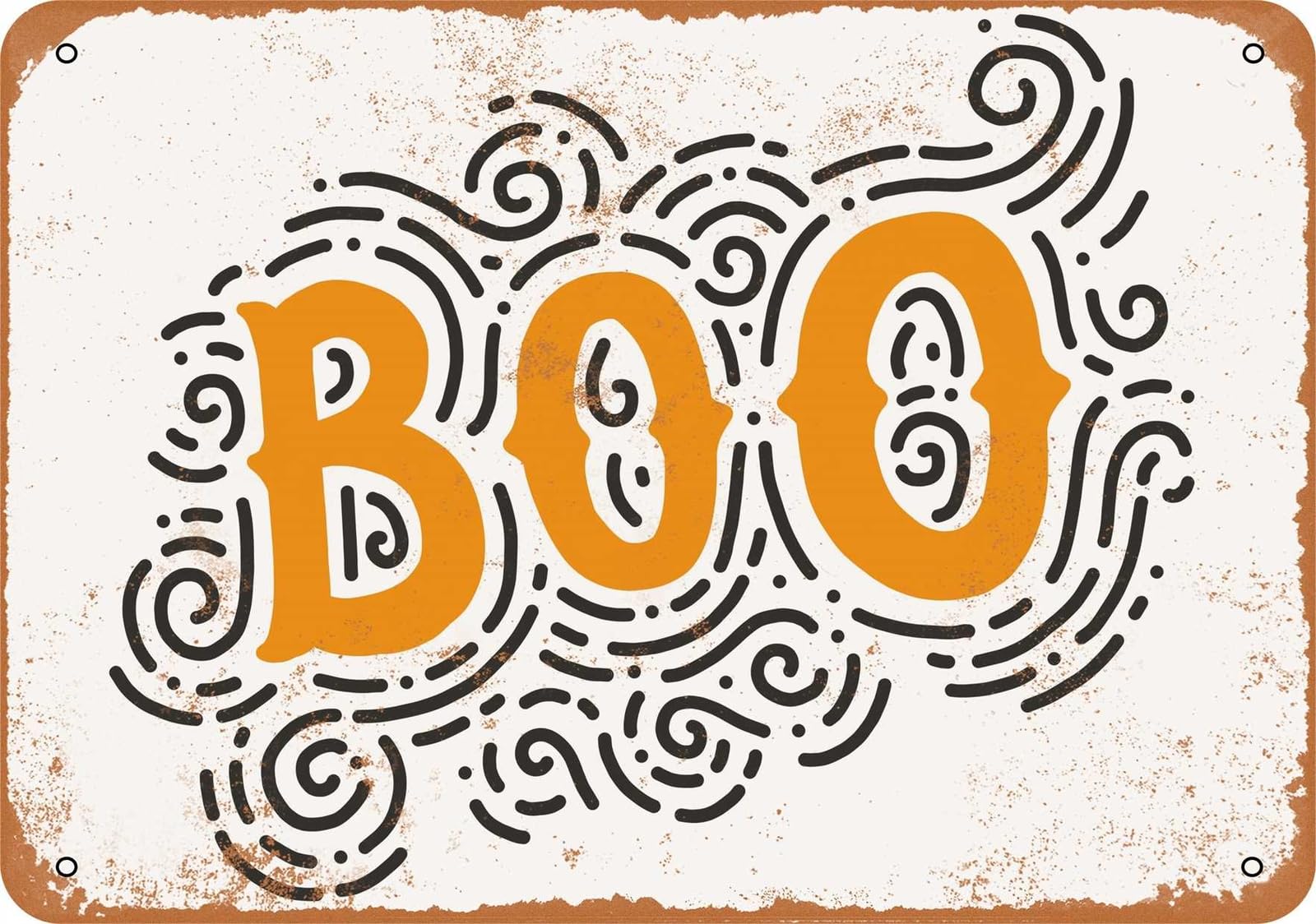 Miaomansenstore Metal Sign - Boo - Vintage Look Home Decor