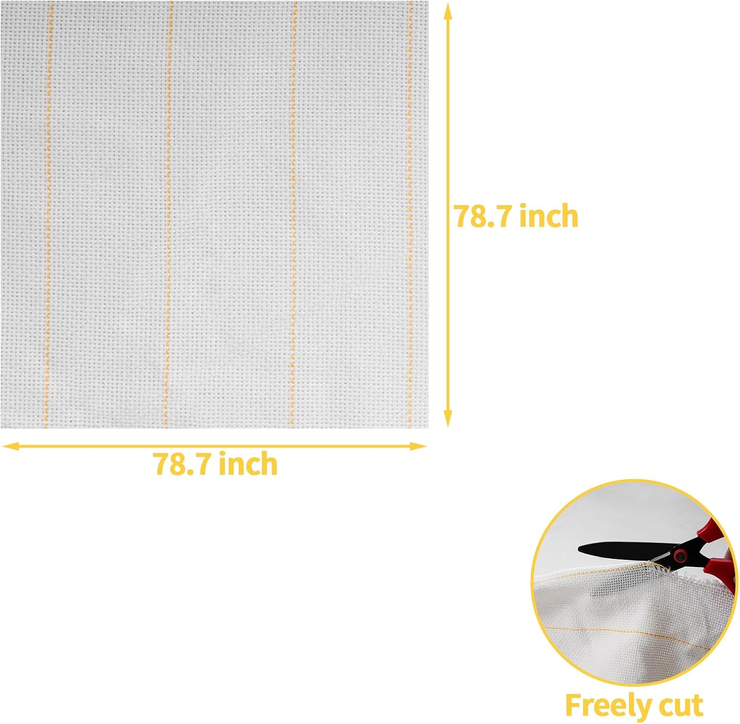 tonchean 78.7 x 78.7 Inch Large Primary Tufting Cloth,Monks Cloth Punch Needle Fabric Tufting Supplies with Marked Lines for Loop Pile Tufting Gun,Punch Needle