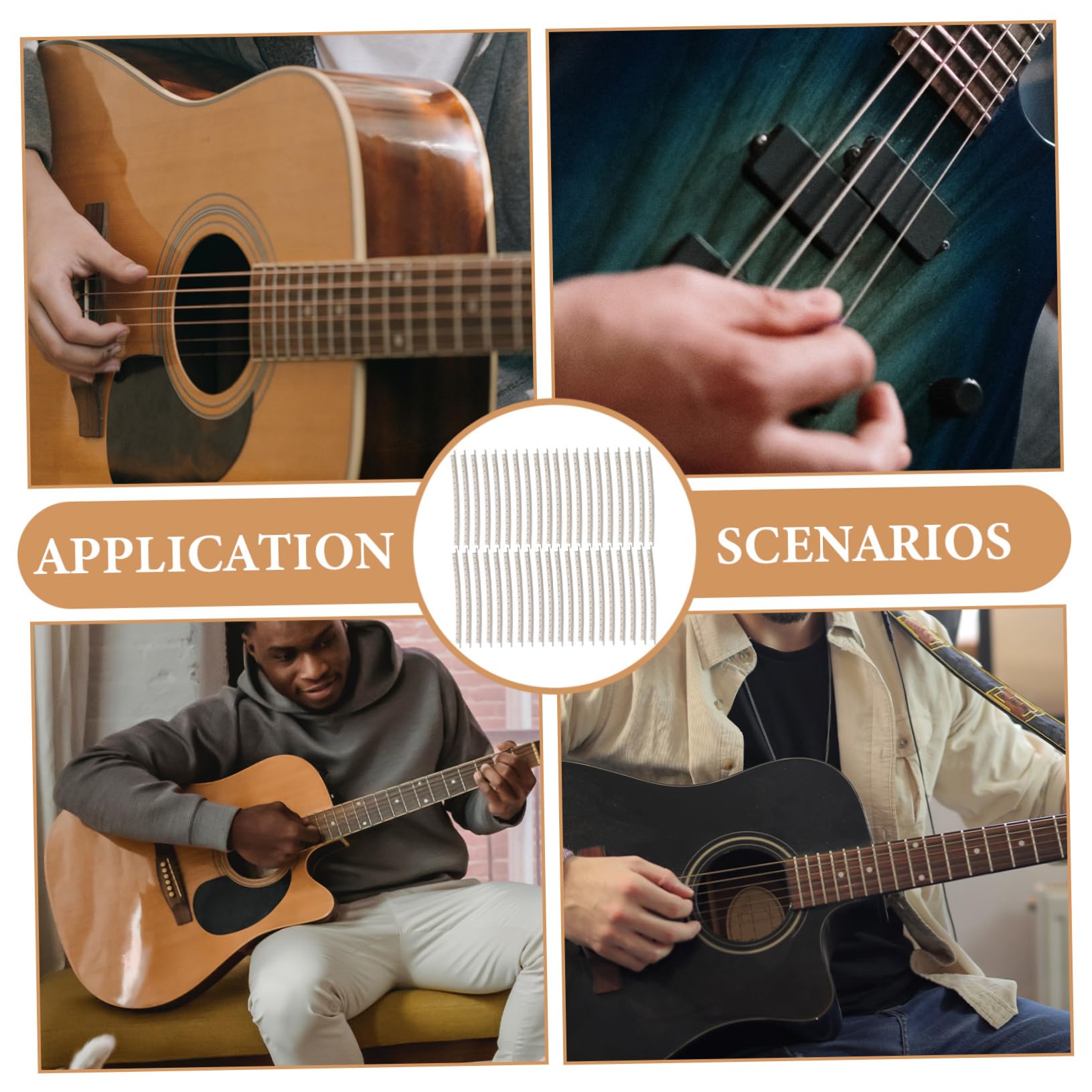 Wakauto 160 Pieces acoustic guitar frets durable guitar wire supply acoustic guitar guitars fret line electric guitar fret professional guitar fret