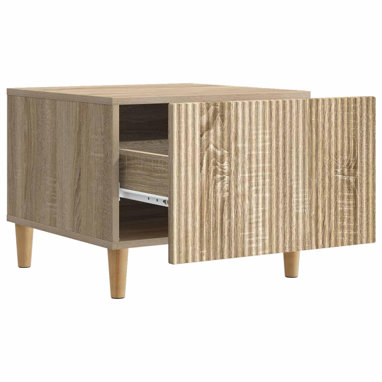 Stolik kawowy dąb Sonoma 49 x 50 x 40 cm z materiału drewnopochodnego stolik pomocniczy z miejscem do przechowywania i szufladą do salonu, salonu, biura, wszechstronny, trwały, nowoczesny