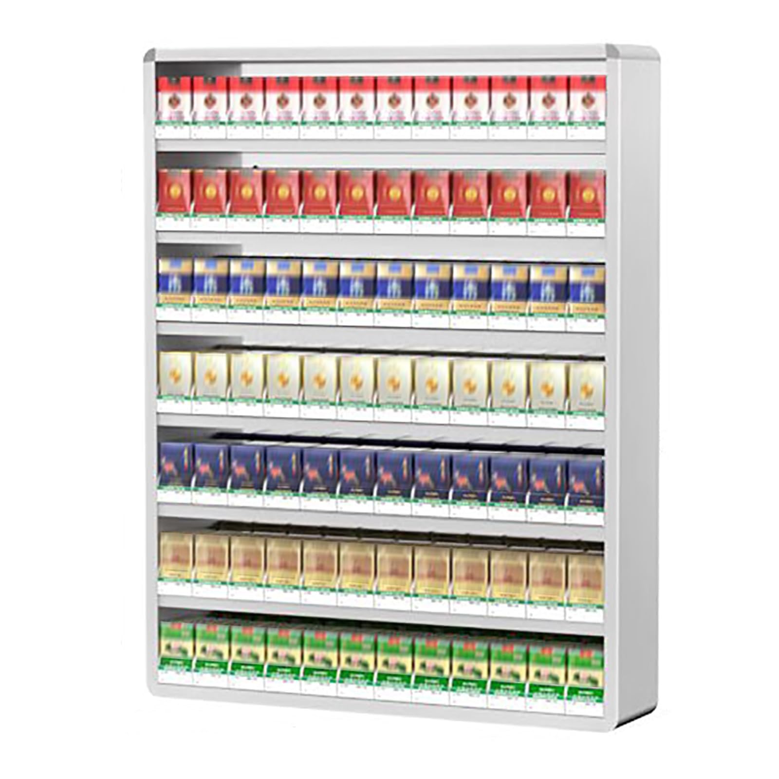 Présentoir mural à cigarettes pour ranger et aligner automatiquement