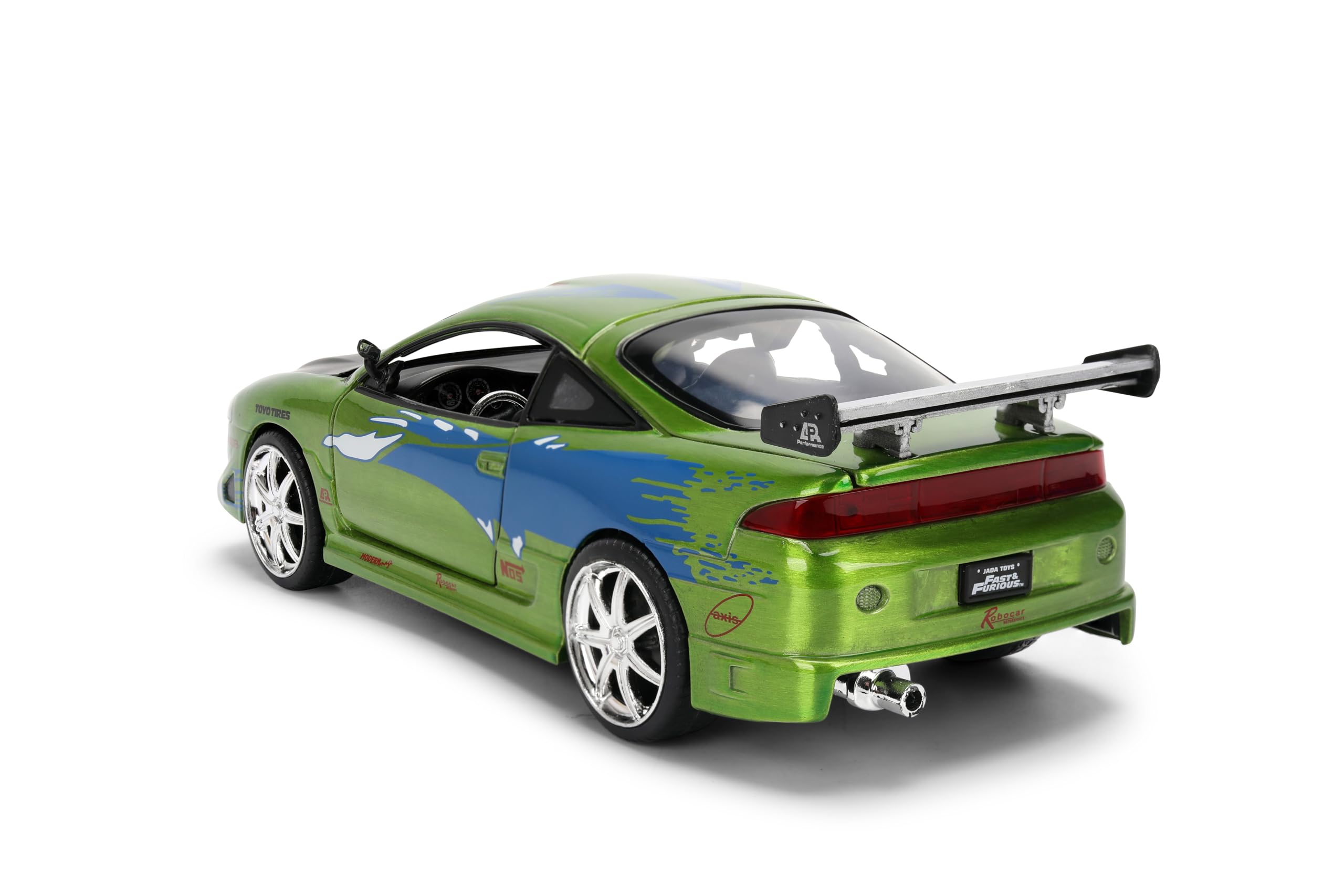 Jada Druckguss-Modellauto, kompatibel mit Fast & Furious 25th Anniversary Edition 1:24 Brians 1995, Mitsubishi Eclipse Pinsel, Farbe Finish
