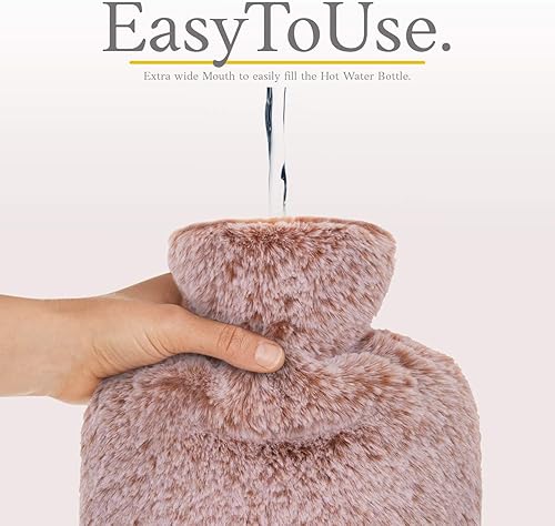 Miniatura 4 de Botella de agua caliente con cubierta suave premium  1.8L  Bolsa clásica de agua caliente para aliviar el dolor, calambres, para noches acogedoras