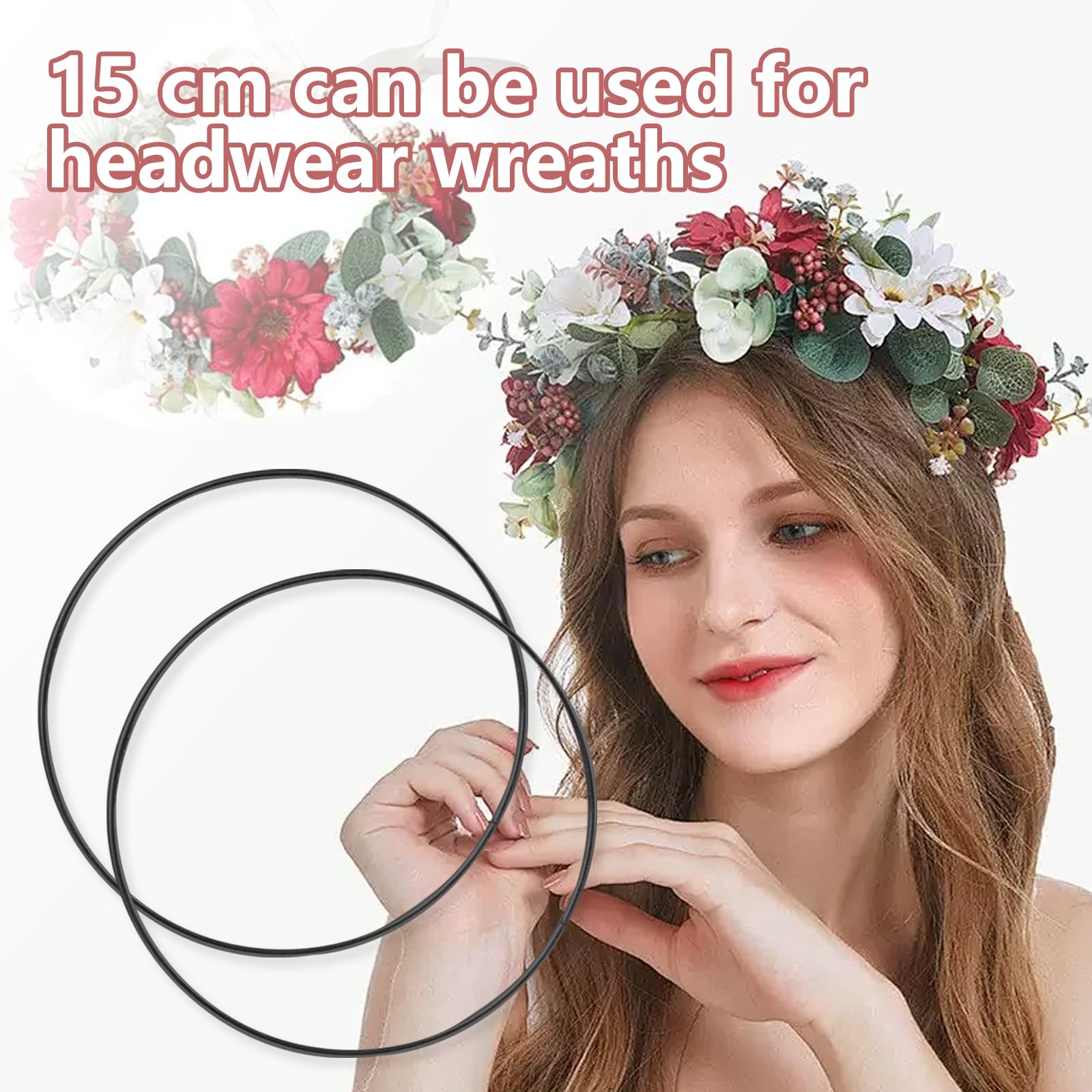 20 Stuks Zilveren Metalen Ringen Om Te Knutselen - 10 Cm - 15 Cm - 18 Cm - 20 Cm - Draadringen Voor Macramé - Decoratieve Ringen Om Op Te Hangen Metaal Voor Bloemenhoep