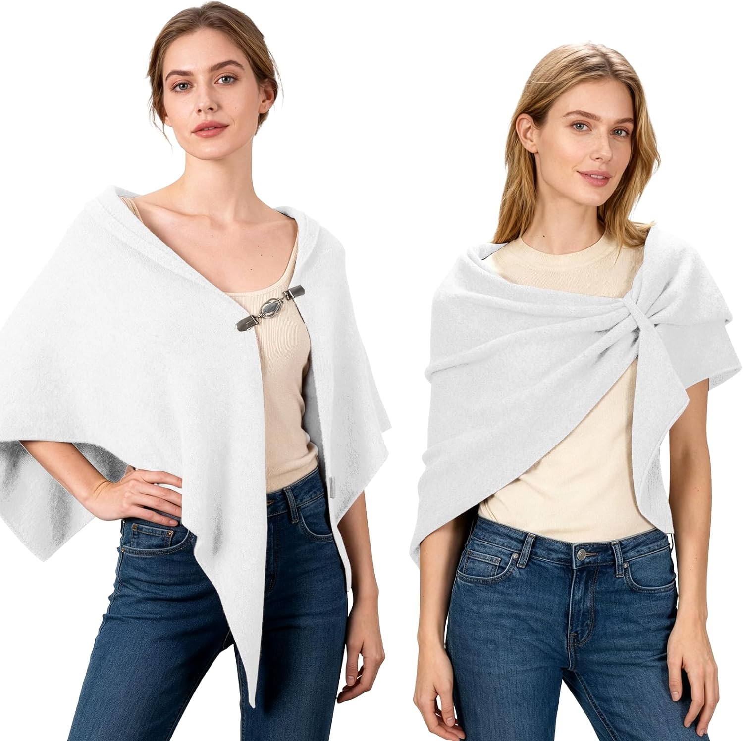 Pashmina Shawl Wraps for Women Poncho Shawl Knit Cape Cashmere Wrap for Evening Dresses and Daily Wear. - Image 3