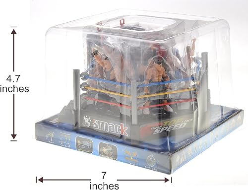 Miniatura 5 de Smack, anillo de escenario de lucha libre con 12 figuras mejoradas de 6 x 6 pulgadas