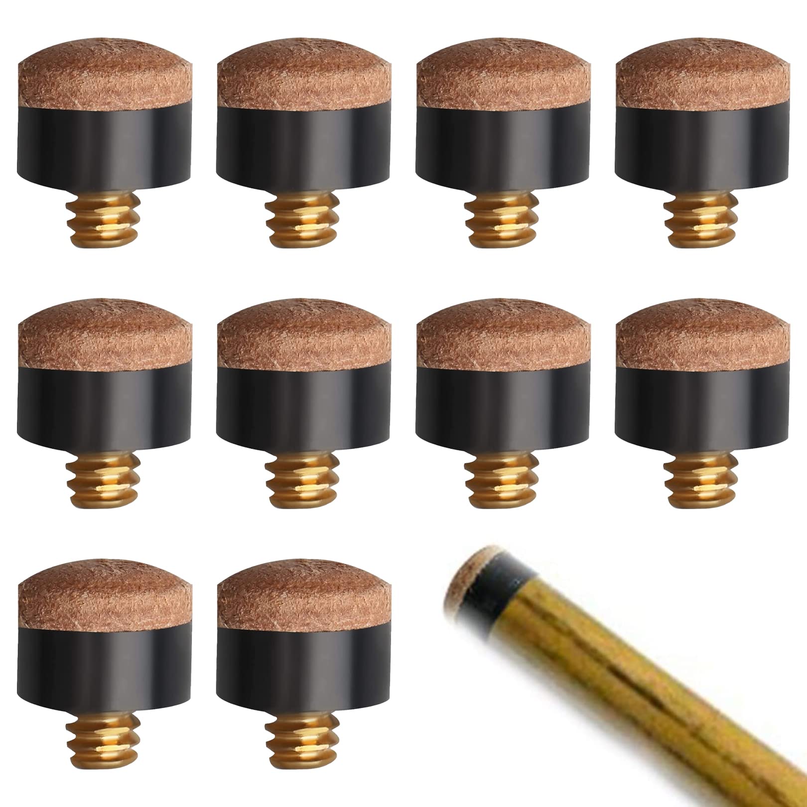 Buy 10 Pcs Screw on Tips 10 mm Replacement Cue Tips for Pool Cues and
