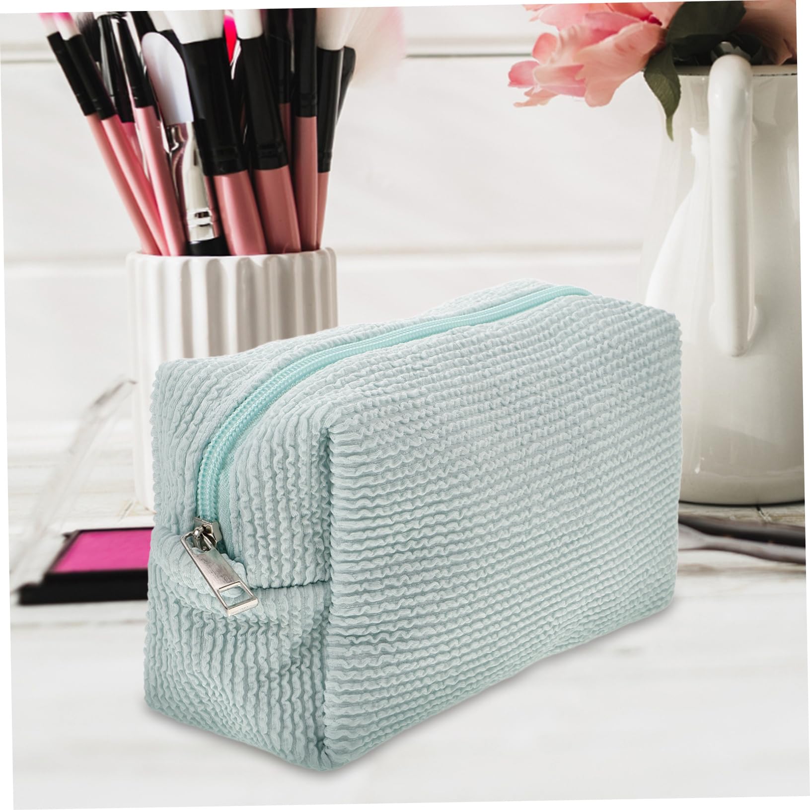 Mipcase 5pezzi Borsa Da Viaggio Per Cosmetici Pochette Porta Trucco Piccola Borsa Impermabile Con Zip Per Ragazze Viaggio e Uso Domestico Elegante