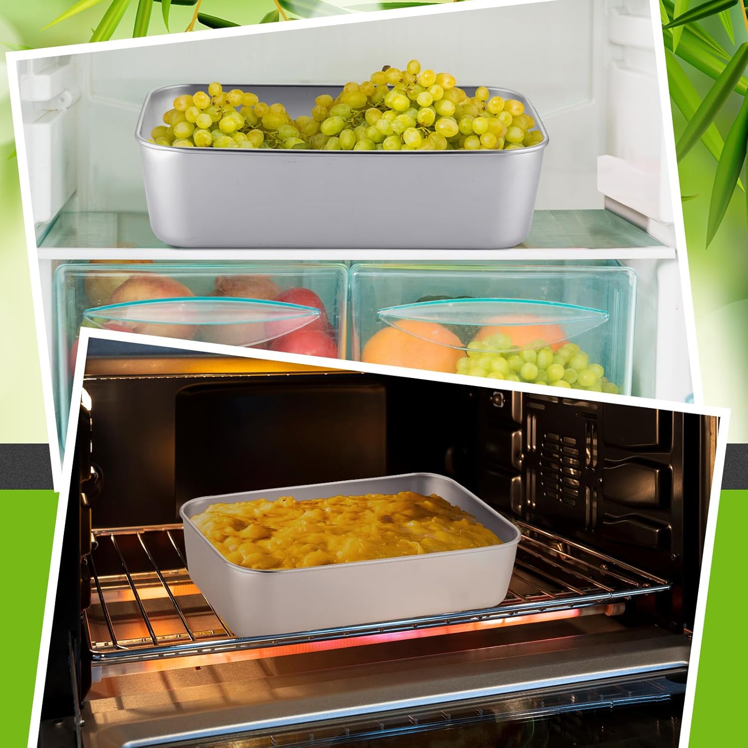 2 Sets Stainless Steel Cake Pan with Lid 6 x 9 Inch Rectangle Bread Loaf Pans with Cover Rectangle Baking Bakeware for Bread Cake Brownies, Dishwasher Safe (Classic Style) - Image 2