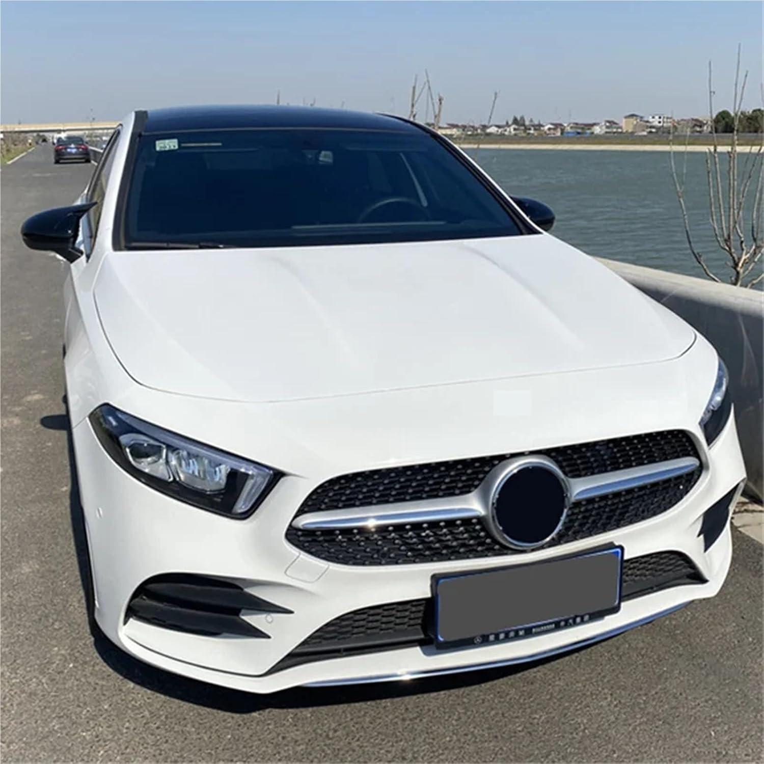Car Rearview Mirror Cover Compatible With Mercedes Benz W177 A200 A220 A250 A35 A45 AMG 2019-2023 Ox Horn Mirror Cover Cap Auto Accessories(Glossy Black)