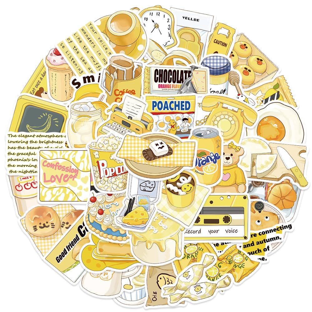 Generic 50Pcs Yellow Cute Creative DIY Stickers, Students Prize stickersSuitable for laptops, Guita, Water Bottles, Skateboards, suitcases, car