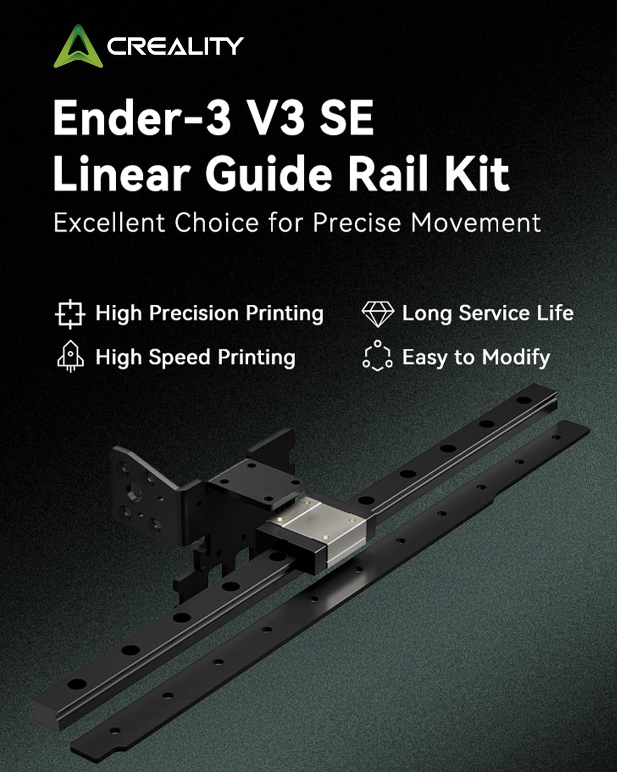Creality Ender-3 V3 SE Linear Guide Rail Kit highlighting features
