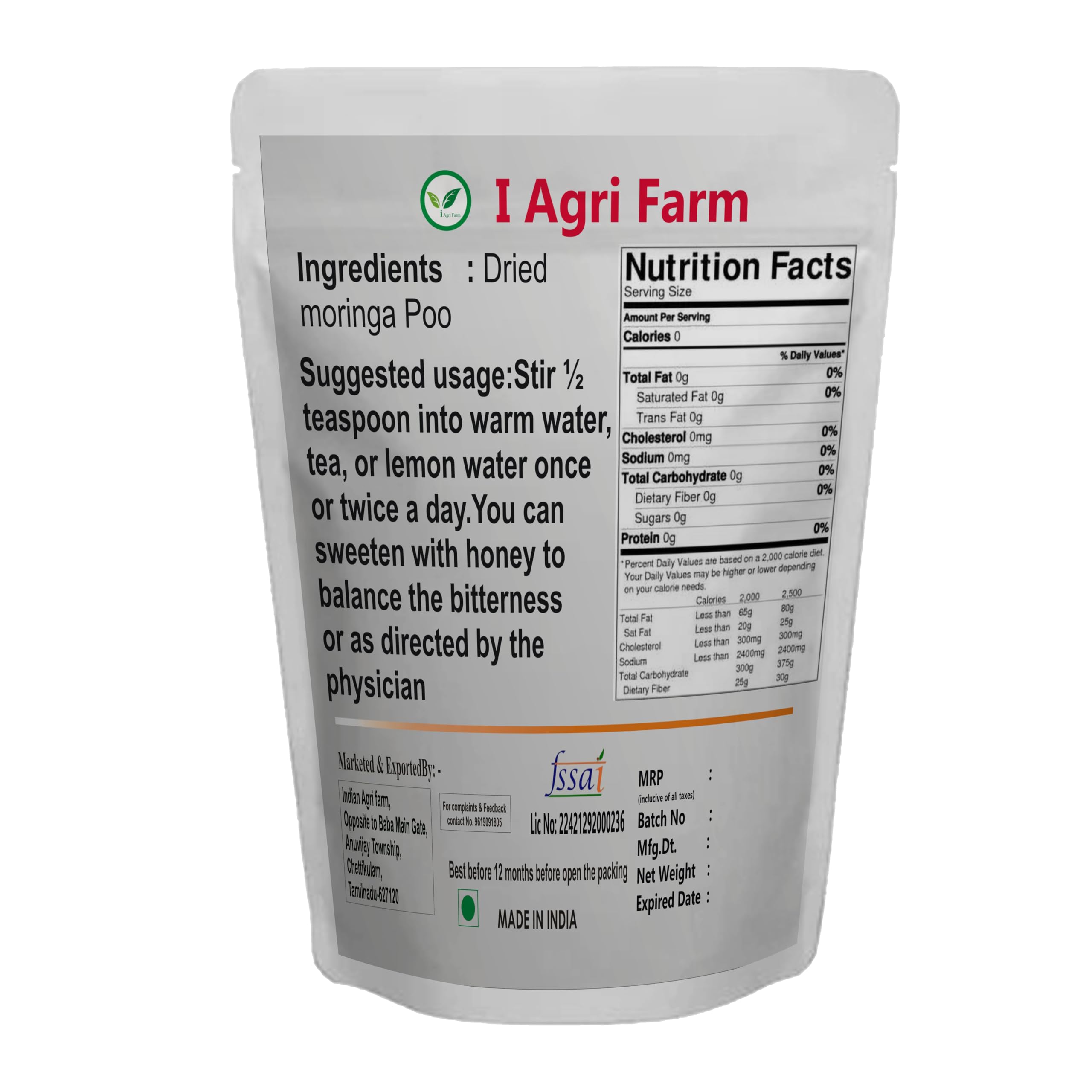 Iagrifarm Dried moringa Poo/Drumstick Poo - 250 gram - moringa Poo — Amazon image 2